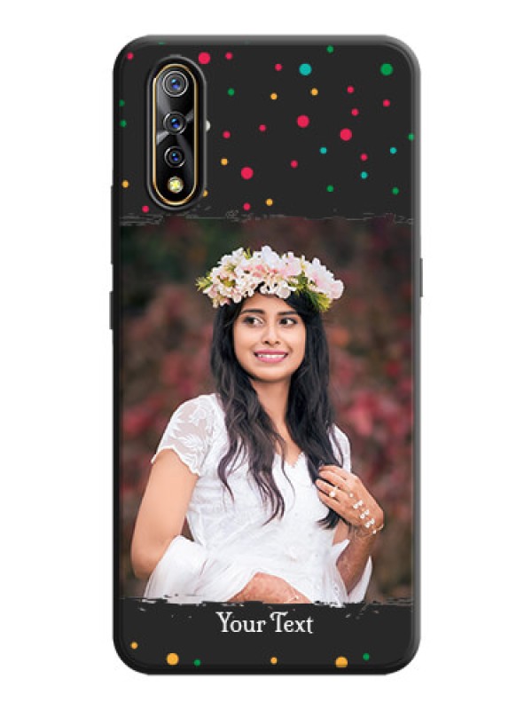 Custom Multicolor Dotted Pattern with Text on Space Black Custom Soft Matte Phone Back Cover - Vivo Z1X