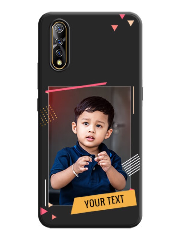 Custom Photo Frame with Triangle Small Dots - Photo on Space Black Soft Matte Back Cover - Vivo Z1X