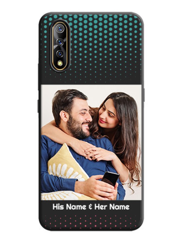 Custom Faded Dots with Grunge Photo Frame and Text on Space Black Custom Soft Matte Phone Cases - Vivo Z1X