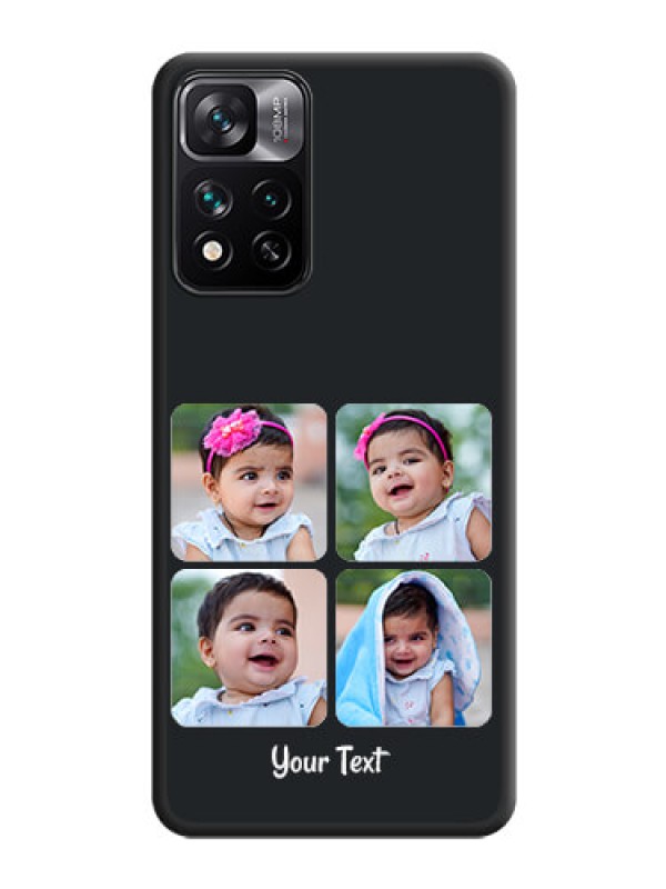 Custom Floral Art with 6 Image Holder on Photo on Space Black Soft Matte Mobile Case - Xiaomi 11I 5G
