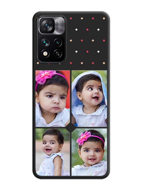 Custom Multicolor Dotted Pattern with 4 Image Holder on Space Black Custom Soft Matte Phone Cases - Xiaomi 11I 5G