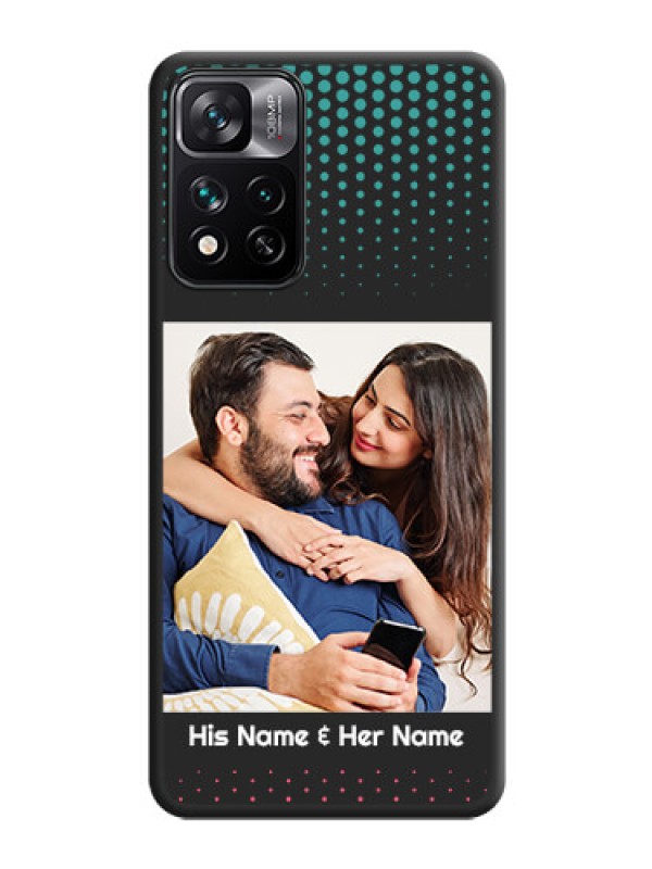 Custom Faded Dots with Grunge Photo Frame and Text on Space Black Custom Soft Matte Phone Cases - Xiaomi 11I 5G