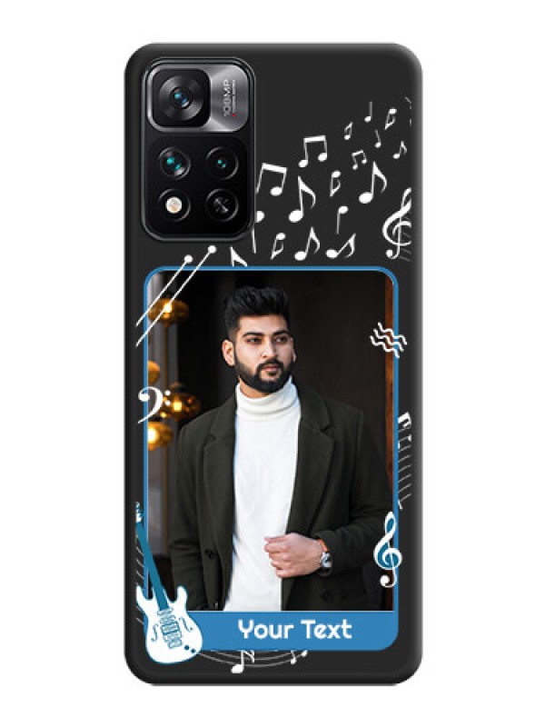 Custom Musical Theme Design with Text on Photo on Space Black Soft Matte Mobile Case - Xiaomi 11i Hypercharge 5G