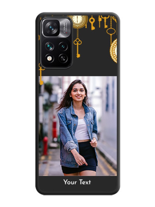 Custom Decorative Design with Text on Space Black Custom Soft Matte Back Cover - Xiaomi 11i Hypercharge 5G