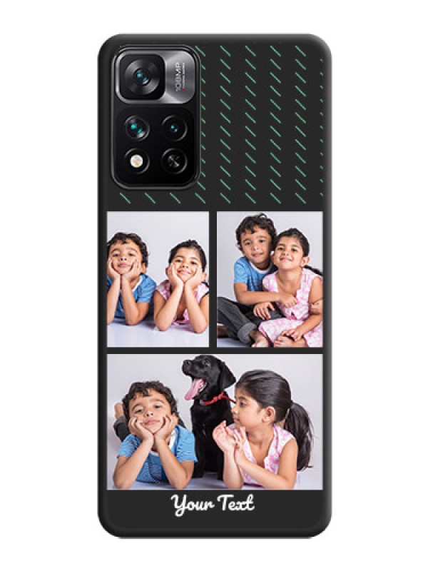 Custom Cross Dotted Pattern with 2 Image Holder  on Personalised Space Black Soft Matte Cases - Xiaomi 11i Hypercharge 5G
