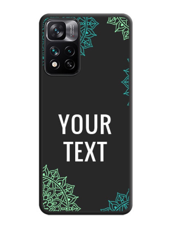 Custom Your Name with Floral Design on Space Black Custom Soft Matte Back Cover - Xiaomi 11i Hypercharge 5G