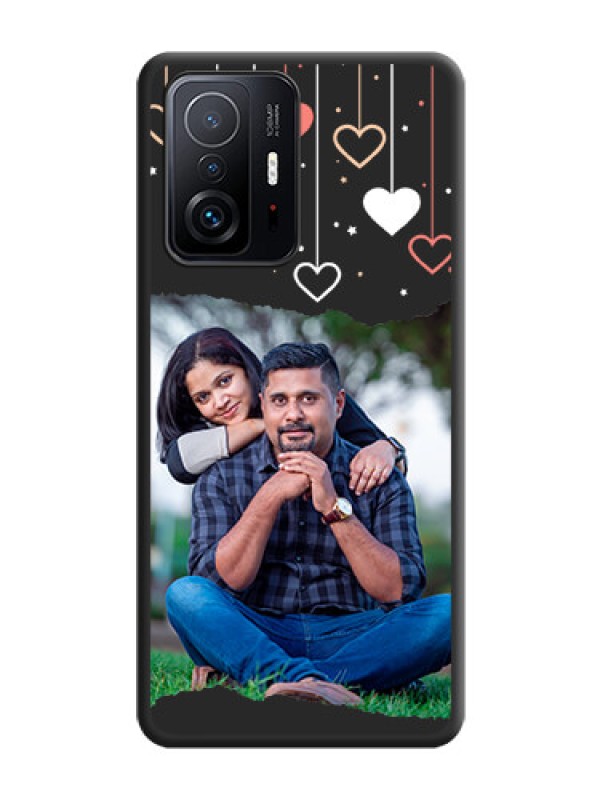 Custom Love Hangings with Splash Wave Picture on Space Black Custom Soft Matte Phone Back Cover - Xiaomi 11T Pro 5G