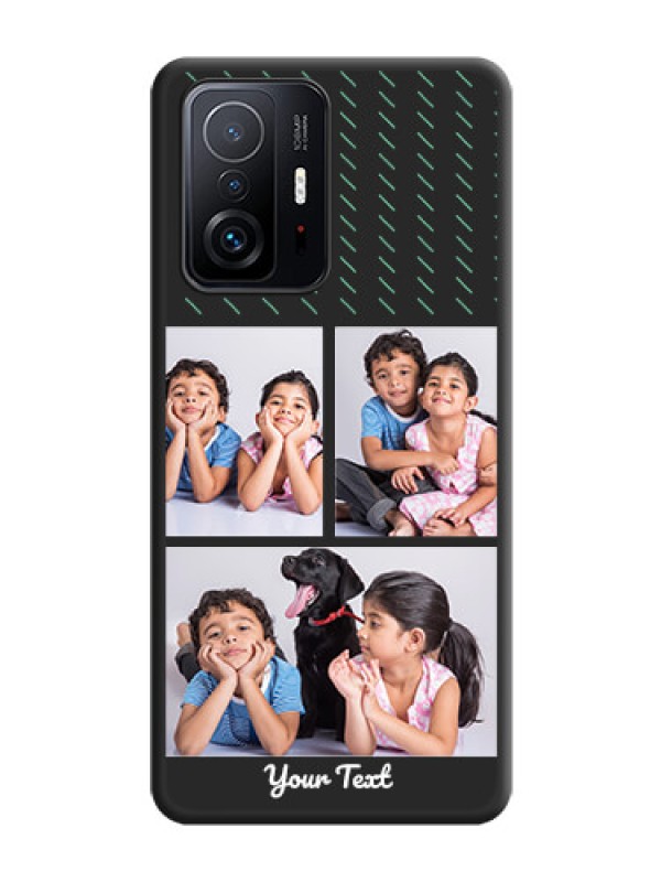 Custom Cross Dotted Pattern with 2 Image Holder  on Personalised Space Black Soft Matte Cases - Xiaomi 11T Pro 5G