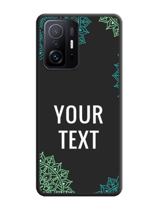 Custom Your Name with Floral Design on Space Black Custom Soft Matte Back Cover - Xiaomi 11T Pro 5G