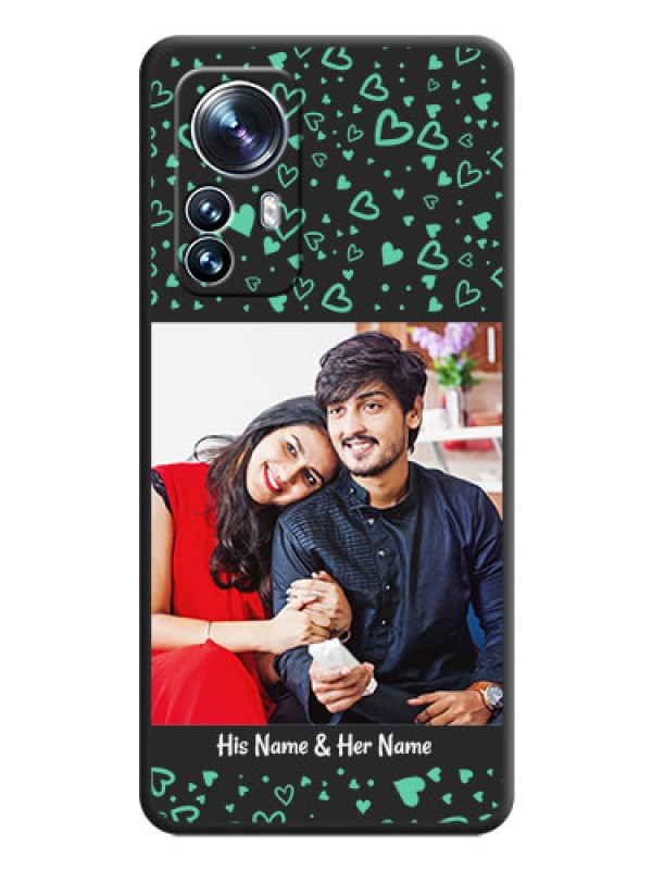 Custom Sea Green Indefinite Love Pattern on Photo on Space Black Soft Matte Mobile Cover - Xiaomi 12 Pro 5G