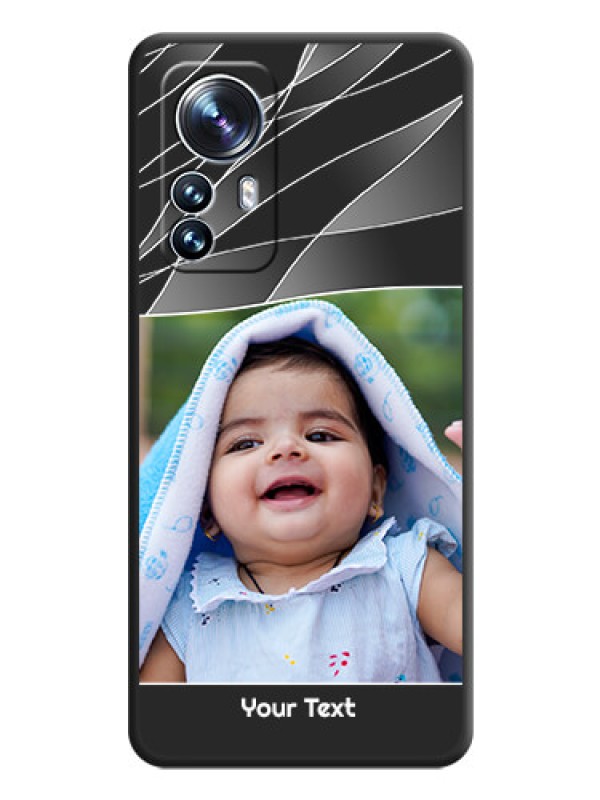 Custom Mixed Wave Lines on Photo on Space Black Soft Matte Mobile Cover - Xiaomi 12 Pro 5G