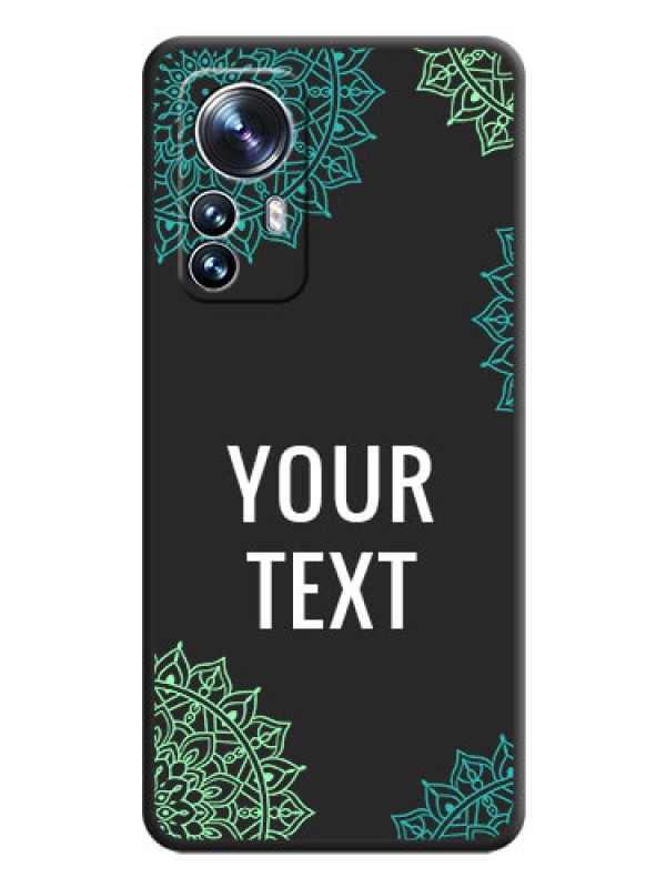 Custom Your Name with Floral Design on Space Black Custom Soft Matte Back Cover - Xiaomi 12 Pro 5G