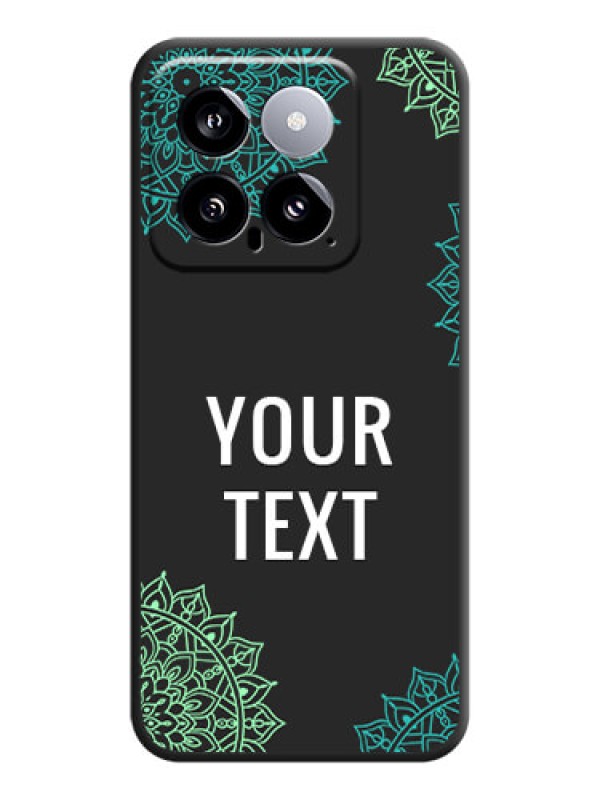 Custom Your Name with Floral Design on Space Black Custom Soft Matte Back Cover - Xiaomi 14 5G