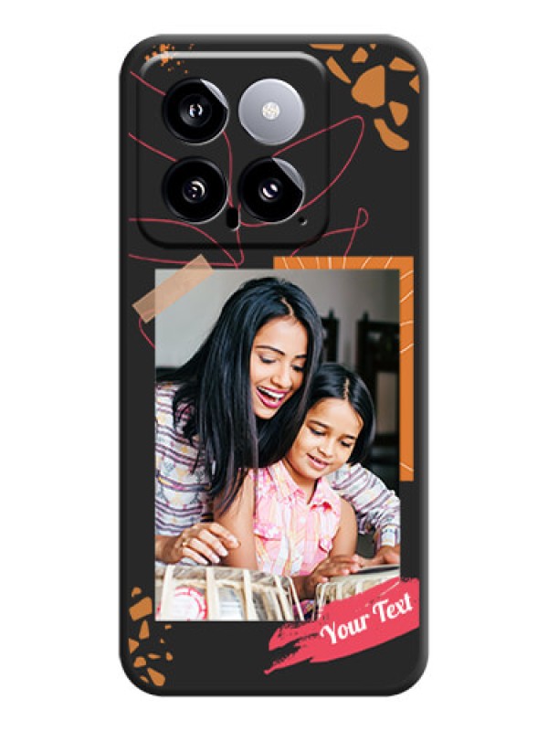 Custom Orange Photo Frame on Space Black Custom Soft Matte Phone Back Cover - Xiaomi 14 5G