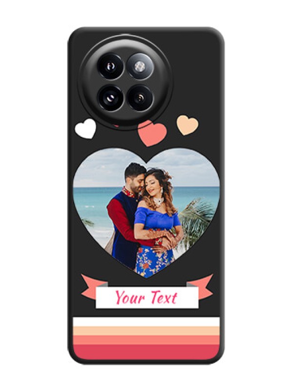 Custom Love Shaped Photo with Colorful Stripes On Space Black Custom Soft Matte Mobile Back Cover - Xiaomi 14 Civi