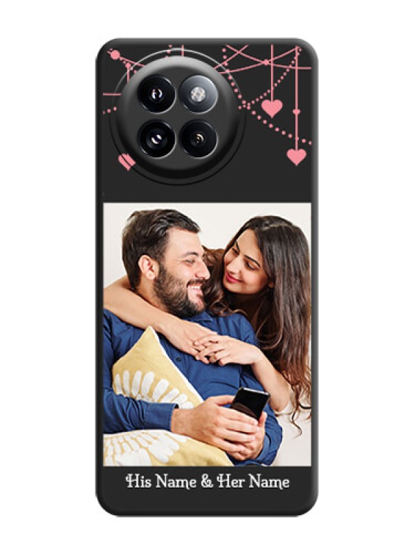 Custom Pink Love Hangings with Text On Space Black Custom Soft Matte Mobile Back Cover - Xiaomi 14 Civi