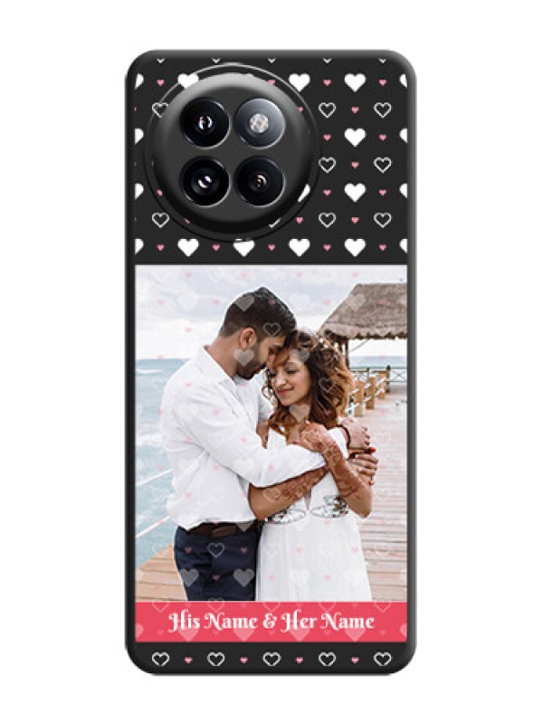 Custom White Color Love Symbols with Text Design on Photo On Space Black Custom Soft Matte Mobile Back Cover - Xiaomi 14 Civi