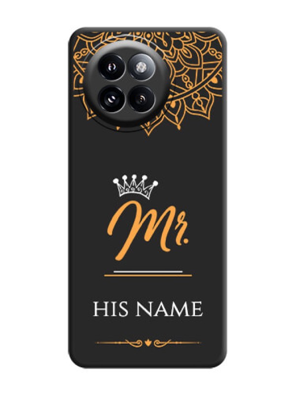 Custom Mr Name with Floral Design On Space Black Custom Soft Matte Mobile Back Cover - Xiaomi 14 Civi