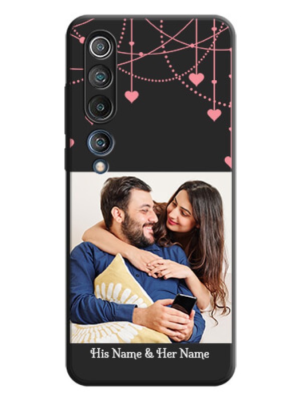 Custom Pink Love Hangings with Text on Space Black Custom Soft Matte Back Cover - Mi 10 5G