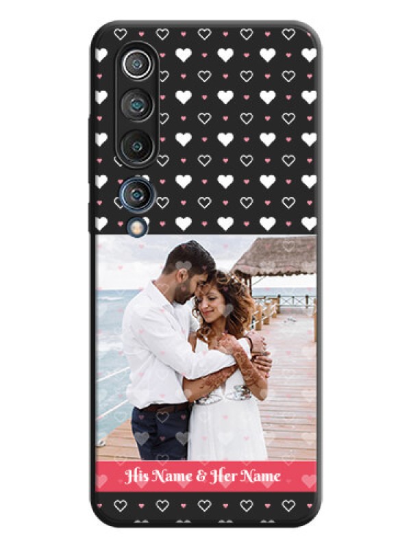 Custom White Color Love Symbols with Text Design - Photo on Space Black Soft Matte Phone Cover - Mi 10 5G