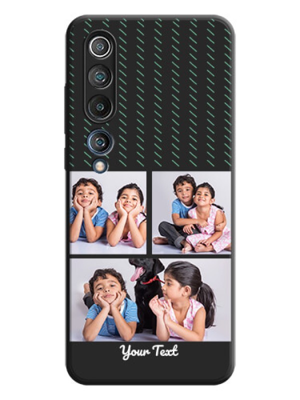 Custom Cross Dotted Pattern with 2 Image Holder  on Personalised Space Black Soft Matte Cases - Mi 10 5G