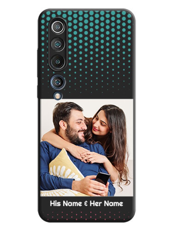 Custom Faded Dots with Grunge Photo Frame and Text on Space Black Custom Soft Matte Phone Cases - Mi 10 5G