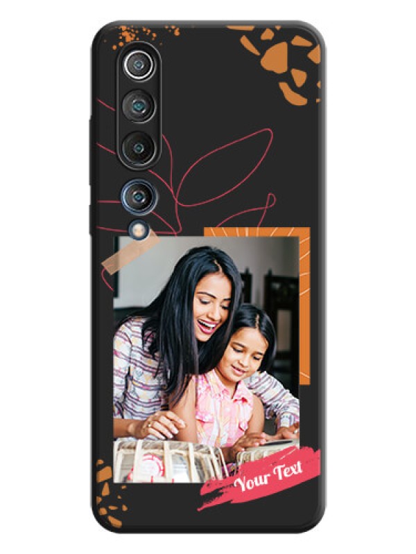 Custom Orange Photo Frame on Space Black Custom Soft Matte Phone Back Cover - Mi 10 5G
