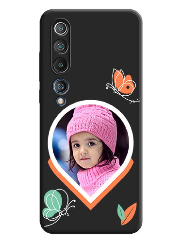 Custom Upload Pic With Simple Butterly Design On Space Black Personalized Soft Matte Phone Covers -Xiaomi Mi 10 5G