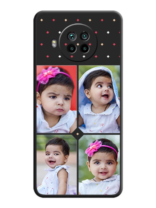 Custom Multicolor Dotted Pattern with 4 Image Holder on Space Black Custom Soft Matte Phone Cases - Mi 10i 5G