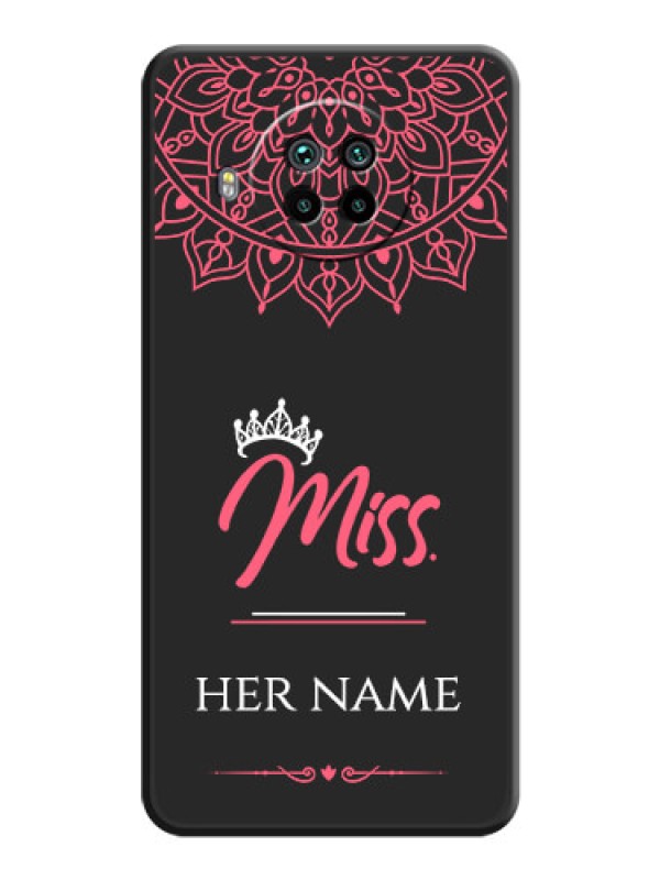 Custom Mrs Name with Floral Design on Space Black Personalized Soft Matte Phone Covers - Mi 10i 5G