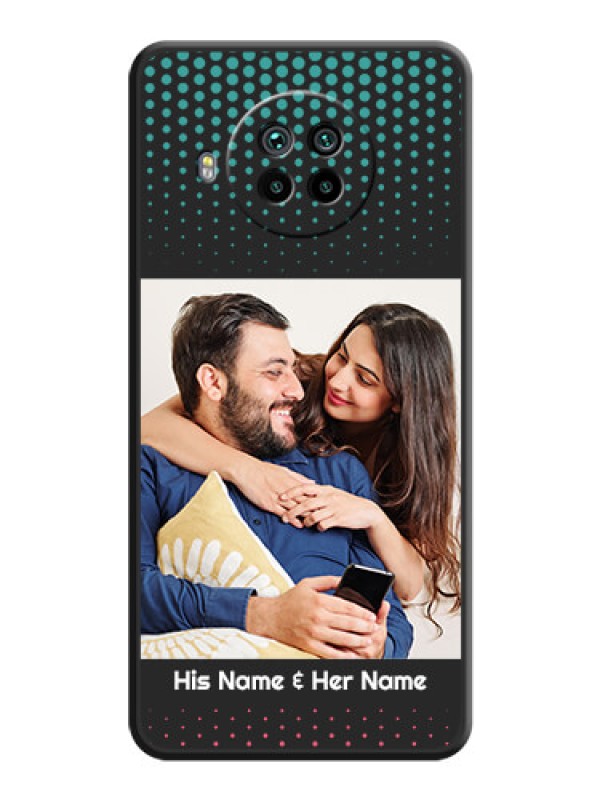 Custom Faded Dots with Grunge Photo Frame and Text on Space Black Custom Soft Matte Phone Cases - Mi 10i 5G