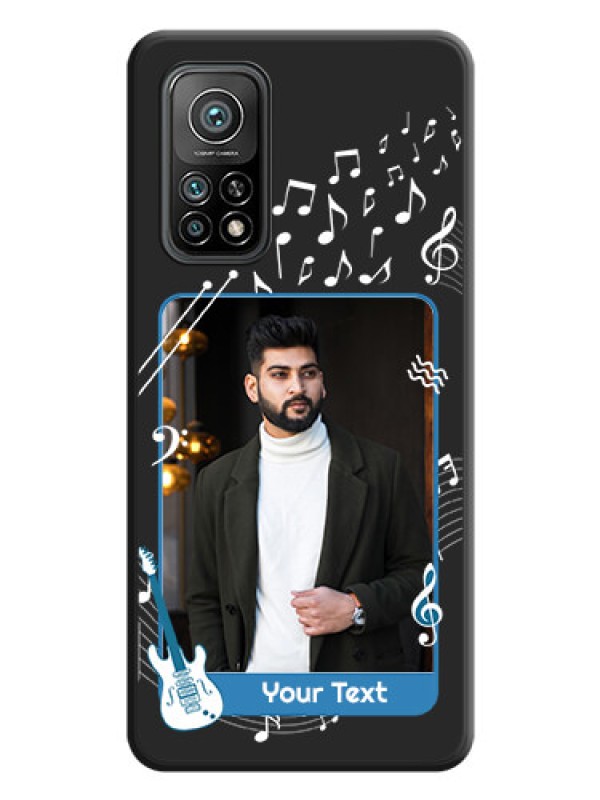 Custom Musical Theme Design with Text on Photo on Space Black Soft Matte Mobile Case - Mi 10T Pro
