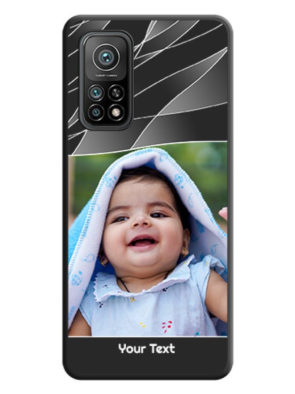 Custom Mixed Wave Lines on Photo on Space Black Soft Matte Mobile Cover - Mi 10T Pro