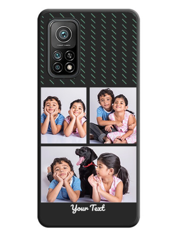 Custom Cross Dotted Pattern with 2 Image Holder  on Personalised Space Black Soft Matte Cases - Mi 10T Pro