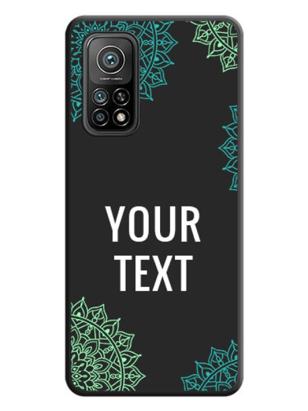 Custom Your Name with Floral Design on Space Black Custom Soft Matte Back Cover - Mi 10T Pro