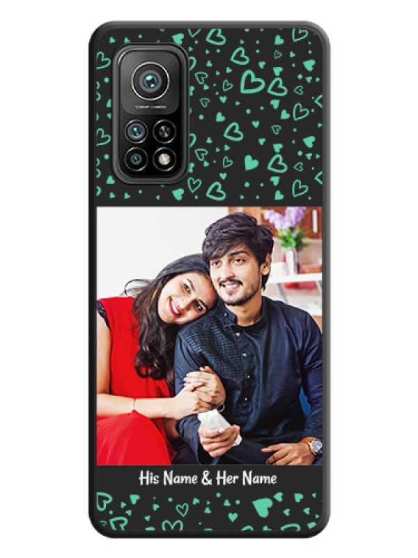 Custom Sea Green Indefinite Love Pattern on Photo on Space Black Soft Matte Mobile Cover - Mi 10T