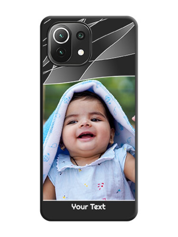 Custom Mixed Wave Lines on Photo on Space Black Soft Matte Mobile Cover - Mi 11 Lite NE 5G
