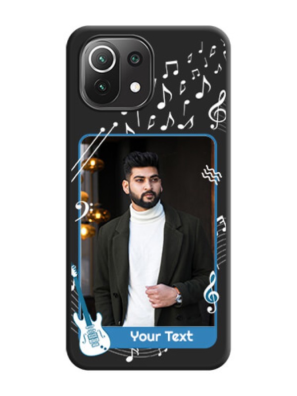 Custom Musical Theme Design with Text on Photo on Space Black Soft Matte Mobile Case - Mi 11 Lite