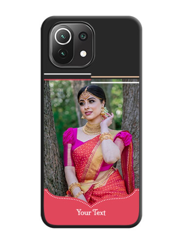 Custom Classic Plain Design with Name on Photo on Space Black Soft Matte Phone Cover - Mi 11 Lite