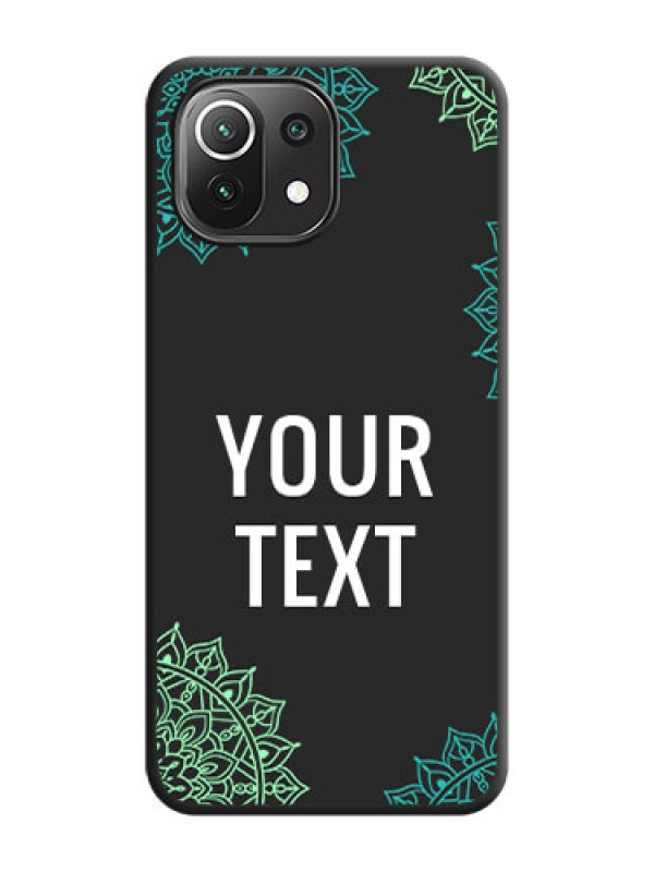 Custom Your Name with Floral Design on Space Black Custom Soft Matte Back Cover - Mi 11 Lite