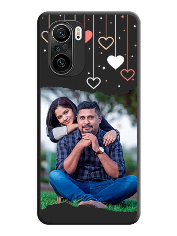 Custom Love Hangings with Splash Wave Picture on Space Black Custom Soft Matte Phone Back Cover - Mi 11X