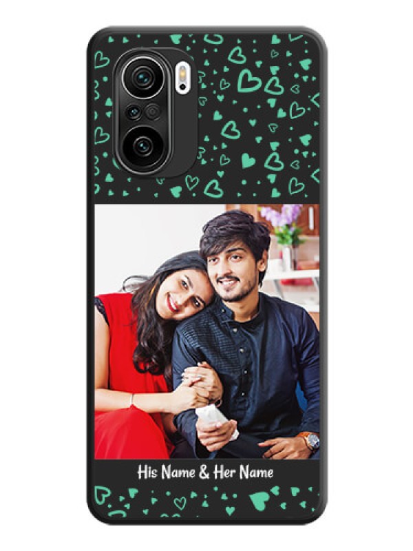 Custom Sea Green Indefinite Love Pattern on Photo on Space Black Soft Matte Mobile Cover - Mi 11X