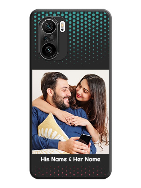 Custom Faded Dots with Grunge Photo Frame and Text on Space Black Custom Soft Matte Phone Cases - Mi 11X