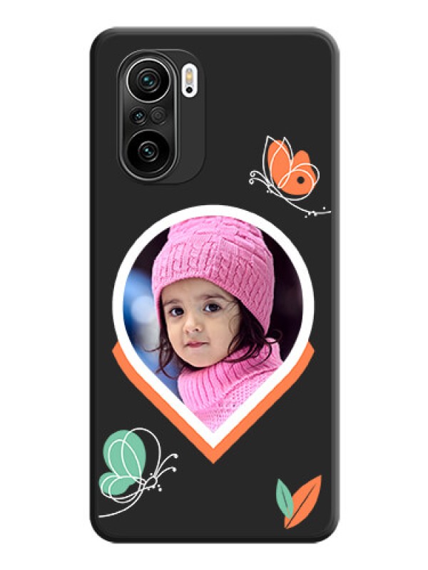 Custom Upload Pic With Simple Butterly Design On Space Black Personalized Soft Matte Phone Covers -Xiaomi Mi 11X 5G