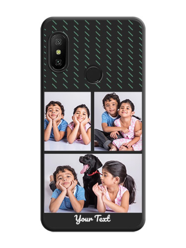 Custom Cross Dotted Pattern with 2 Image Holder  on Personalised Space Black Soft Matte Cases - Mi A2 Lite