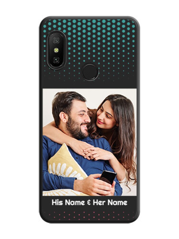Custom Faded Dots with Grunge Photo Frame and Text on Space Black Custom Soft Matte Phone Cases - Mi A2 Lite