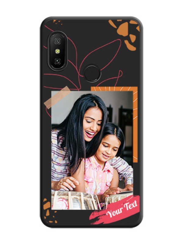 Custom Orange Photo Frame on Space Black Custom Soft Matte Phone Back Cover - Mi A2 Lite