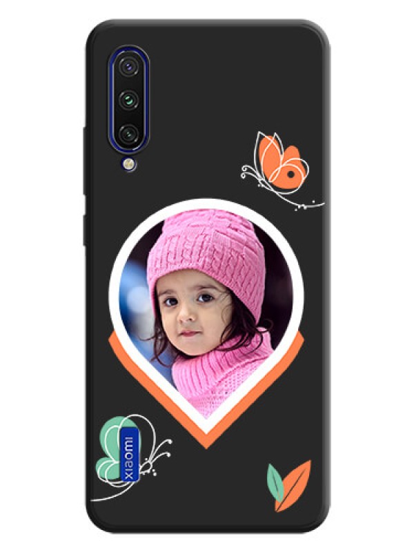 Custom Upload Pic With Simple Butterly Design On Space Black Personalized Soft Matte Phone Covers -Xiaomi Mi A3