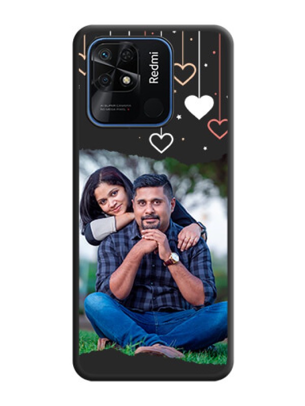 Custom Love Hangings with Splash Wave Picture on Space Black Custom Soft Matte Phone Back Cover - Redmi 10 Power