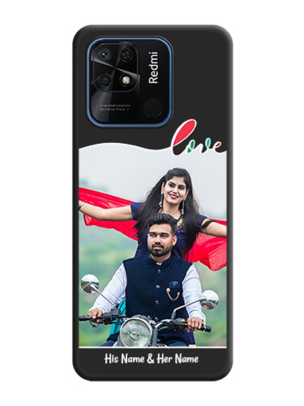 Custom Fall in Love Pattern with Picture on Photo on Space Black Soft Matte Mobile Case - Redmi 10 Power